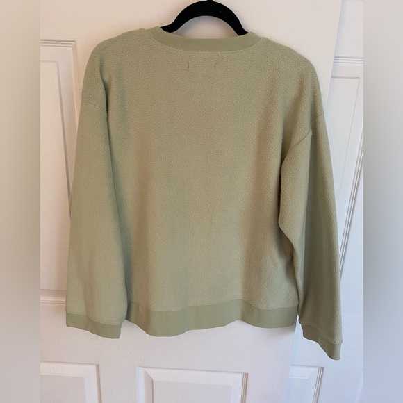 Madewell (Re)sourced Side Button Relaxed Pullover Sweatshirt Faded Seagrass - Picture 4 of 10